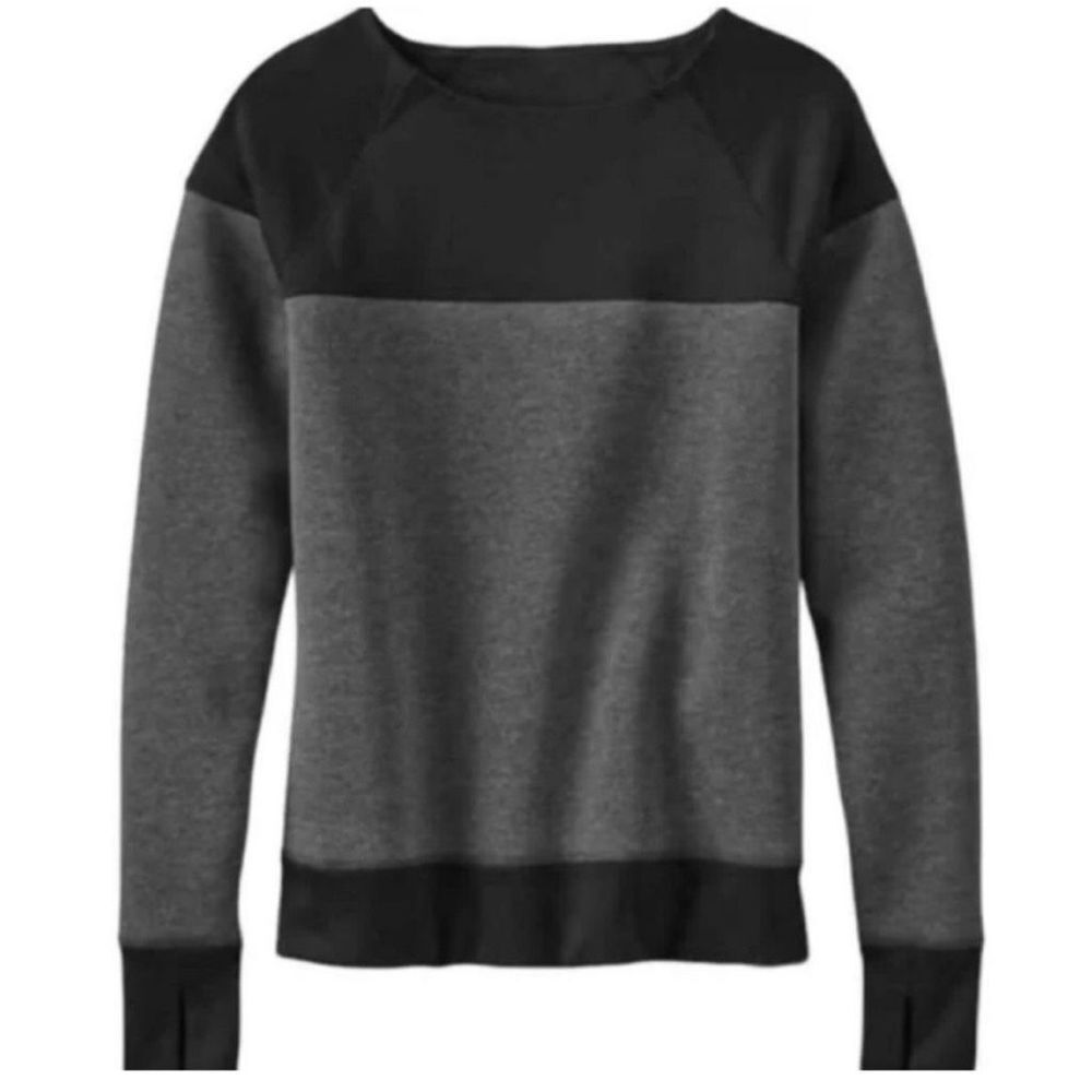 Athleta Women's Black Gray Colorblock Top Casual Blouse